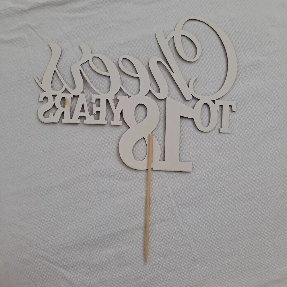 Cheers To 18 Years Happy Birthday Cake Topper Pink Sparkle Cardstock